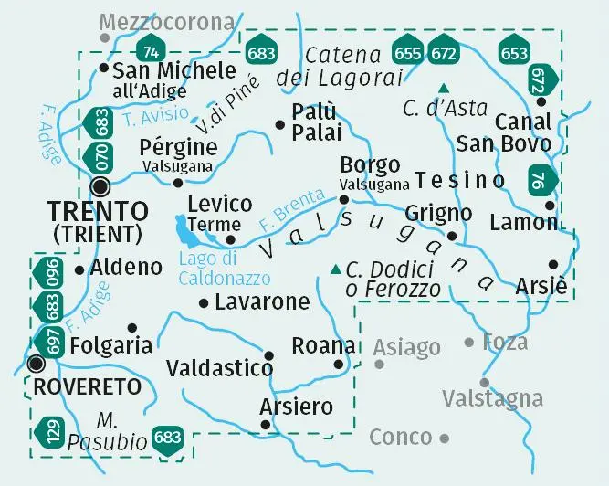 Bild: 9783991540359 | KOMPASS Wanderkarten-Set 656 Valsugana, Pine, Levico, Lavarone,...