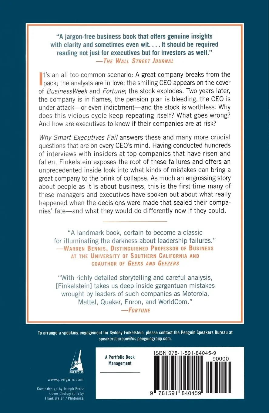Rückseite: 9781591840459 | Why Smart Executives Fail | And What You Can Learn from Their Mistakes