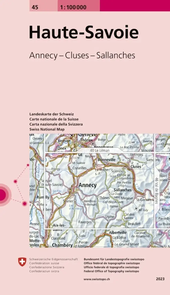 Landeskarte der Schweiz 45 Haute-Savoie