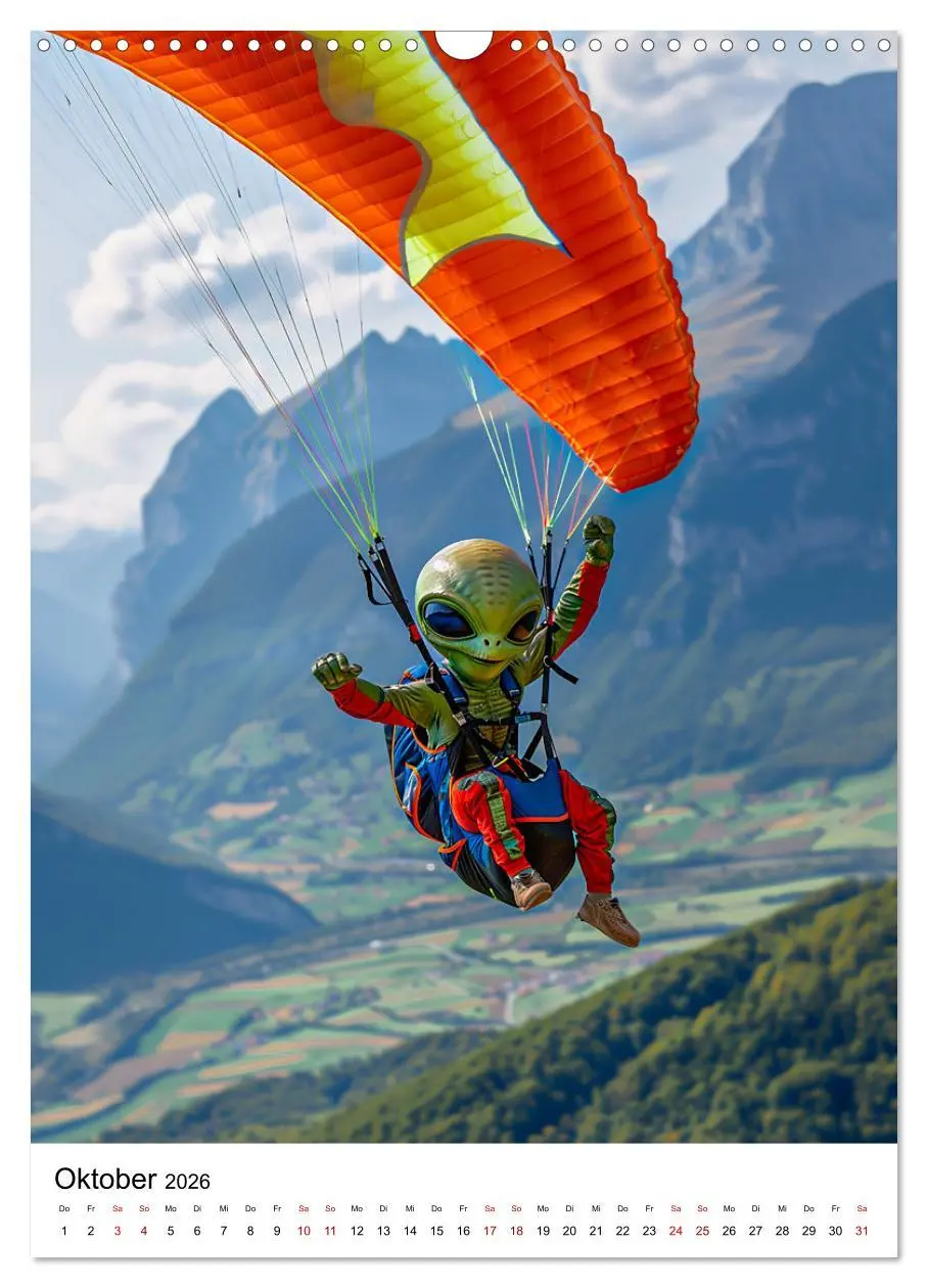 Bild: 9783516250459 | Aliens im Urlaub (Wandkalender 2026 DIN A3 hoch), CALVENDO...