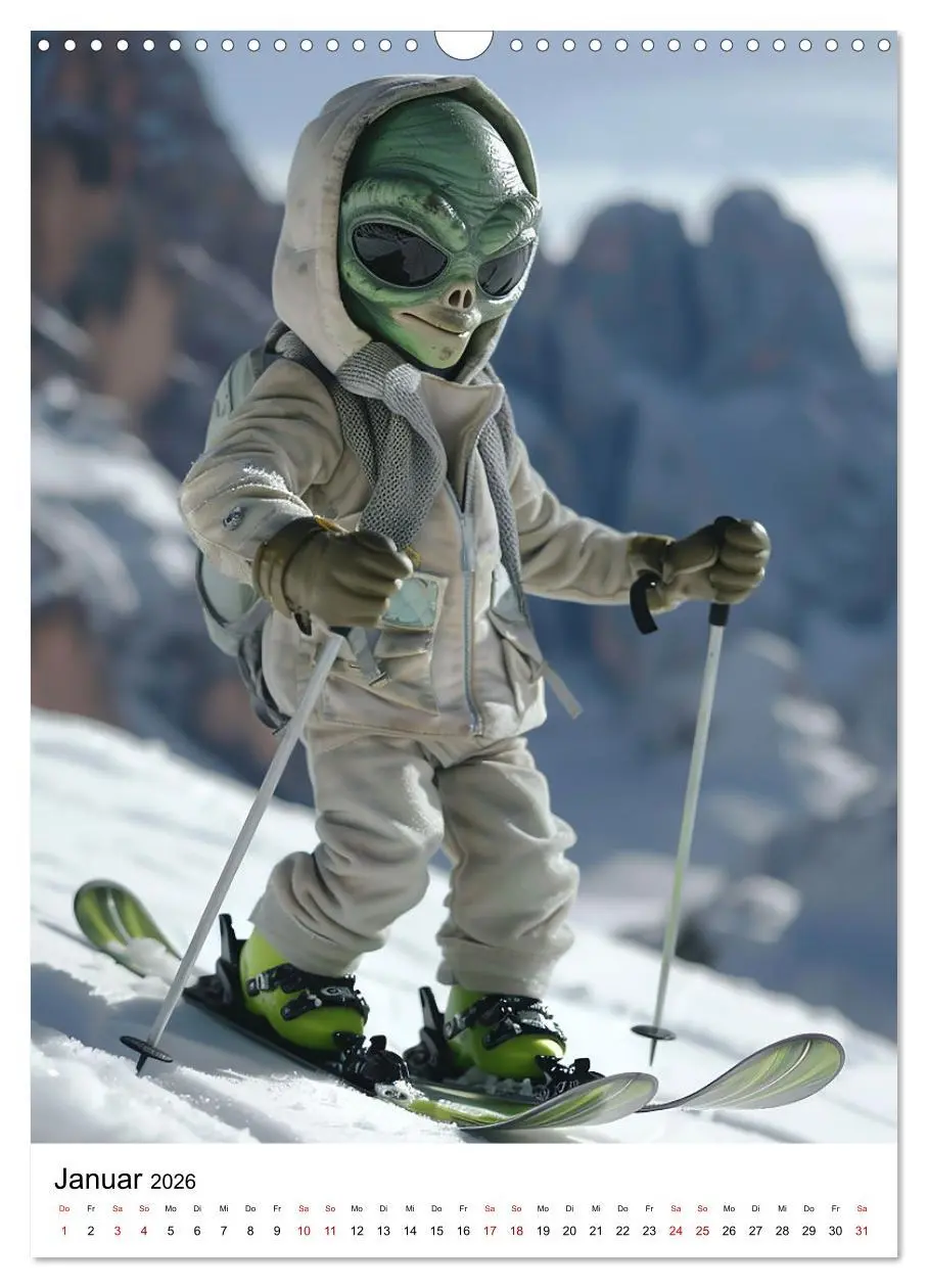 Bild: 9783516250459 | Aliens im Urlaub (Wandkalender 2026 DIN A3 hoch), CALVENDO...