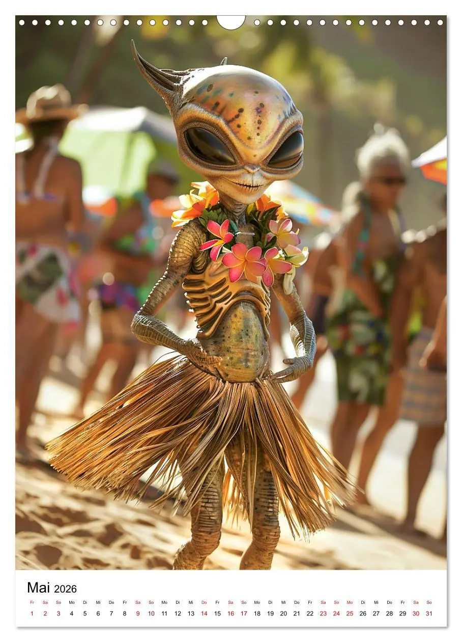 Bild: 9783516250459 | Aliens im Urlaub (Wandkalender 2026 DIN A3 hoch), CALVENDO...