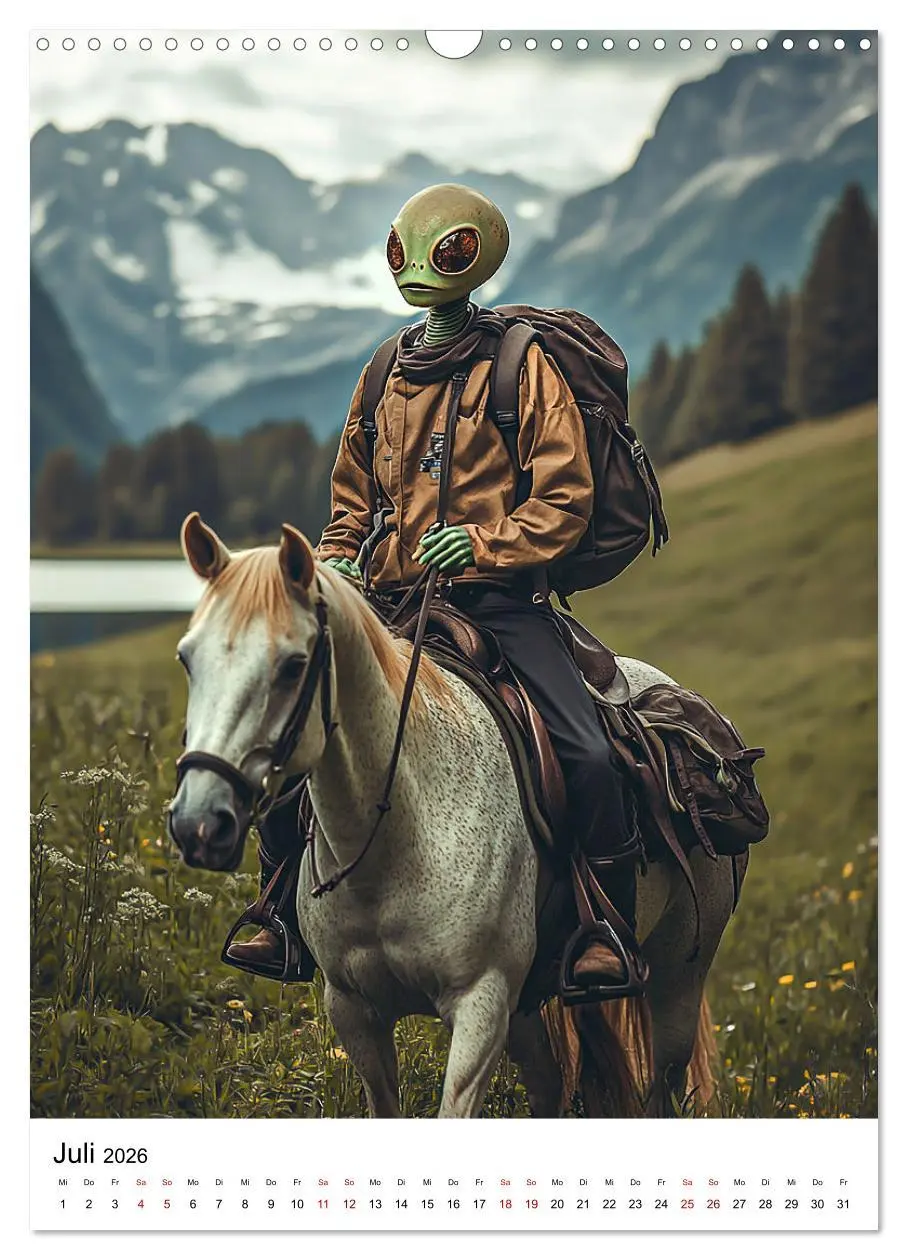 Bild: 9783516250459 | Aliens im Urlaub (Wandkalender 2026 DIN A3 hoch), CALVENDO...