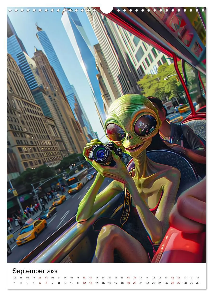 Bild: 9783516250459 | Aliens im Urlaub (Wandkalender 2026 DIN A3 hoch), CALVENDO...