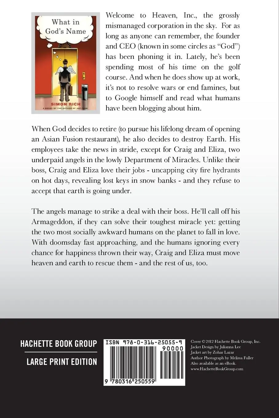 Rückseite: 9780316250559 | What in God's Name | A Novel (Large Print Edition) | Simon Rich | Buch