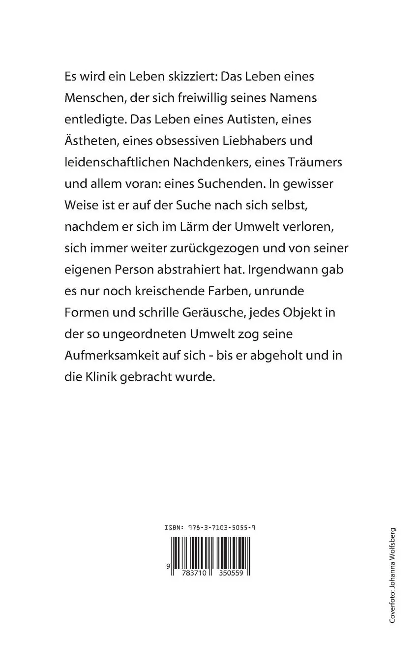 Rückseite: 9783710350559 | Portrait eines Namenlosen | Johanna Wolfsberg | Taschenbuch | 172 S.