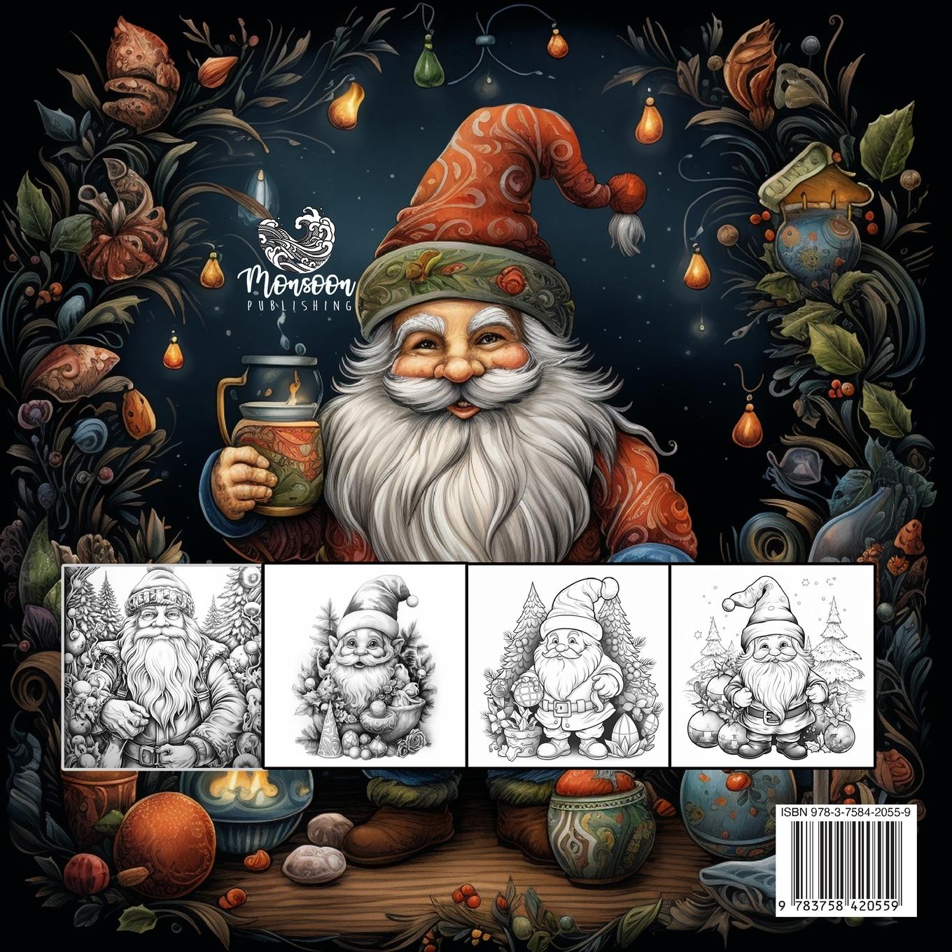 Rückseite: 9783758420559 | Christmas Gnomes Coloring Book for Adults | Monsoon Publishing | Buch