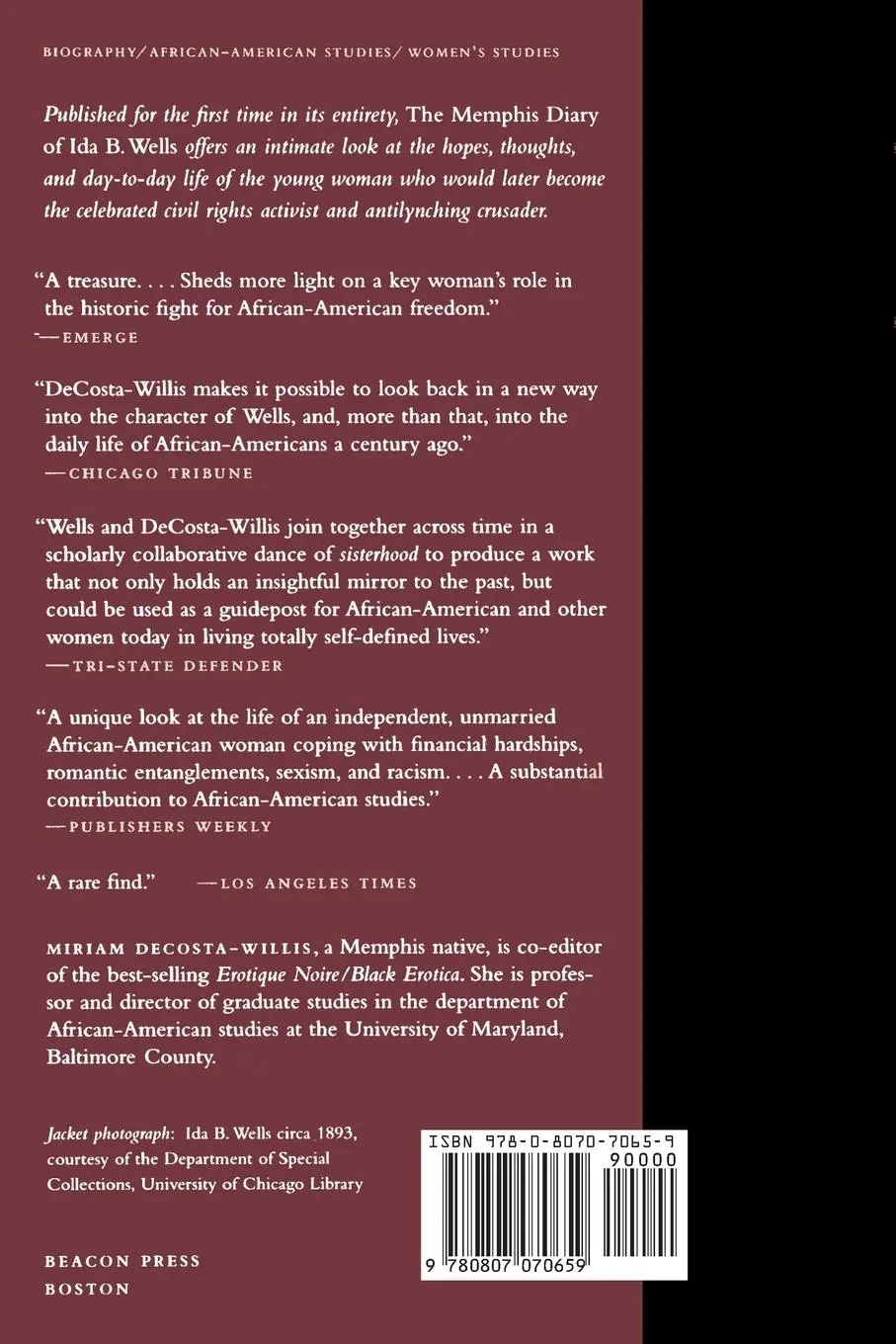 Rückseite: 9780807070659 | The Memphis Diary of Ida B. Wells | Ida B. Wells-Barnett | Taschenbuch