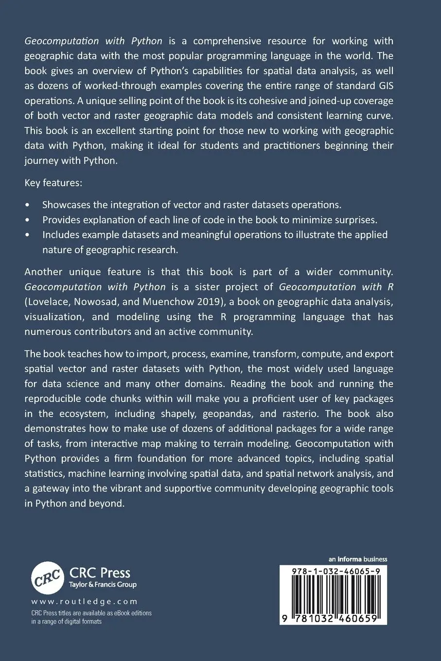 Rückseite: 9781032460659 | Geocomputation with Python | Michael Dorman (u. a.) | Taschenbuch