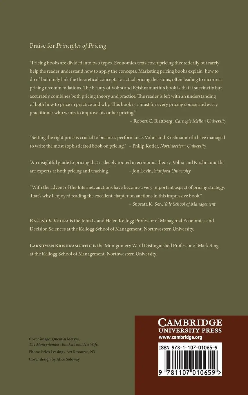 Rückseite: 9781107010659 | Principles of Pricing | Rakesh V. Vohra (u. a.) | Buch | Englisch