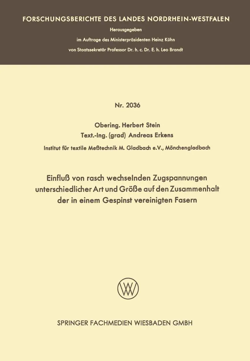 Cover: 9783663200659 | Einfluß von rasch wechselnden Zugspannungen unterschiedlicher Art...