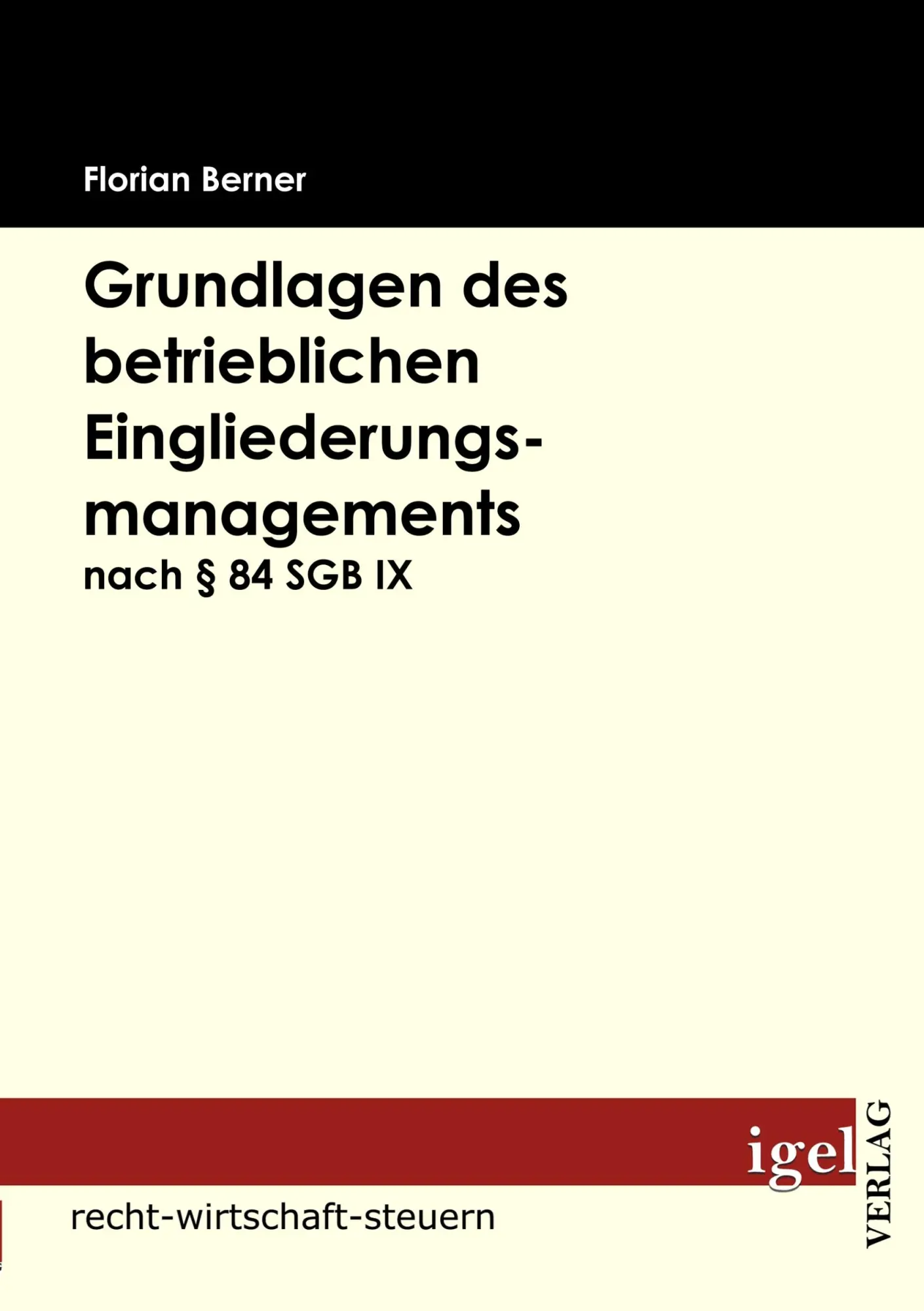 Cover: 9783868150759 | Grundlagen des betrieblichen Eingliederungsmanagements nach § 84...