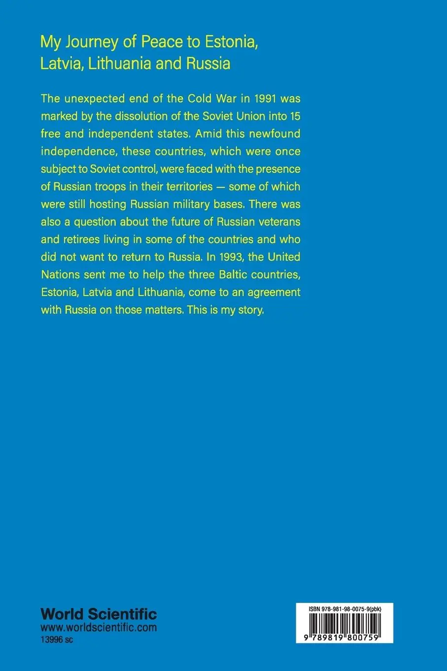 Rückseite: 9789819800759 | MY JOURNEY OF PEACE TO ESTONIA, LATVIA, LITHUANIA AND RUSSIA | Koh