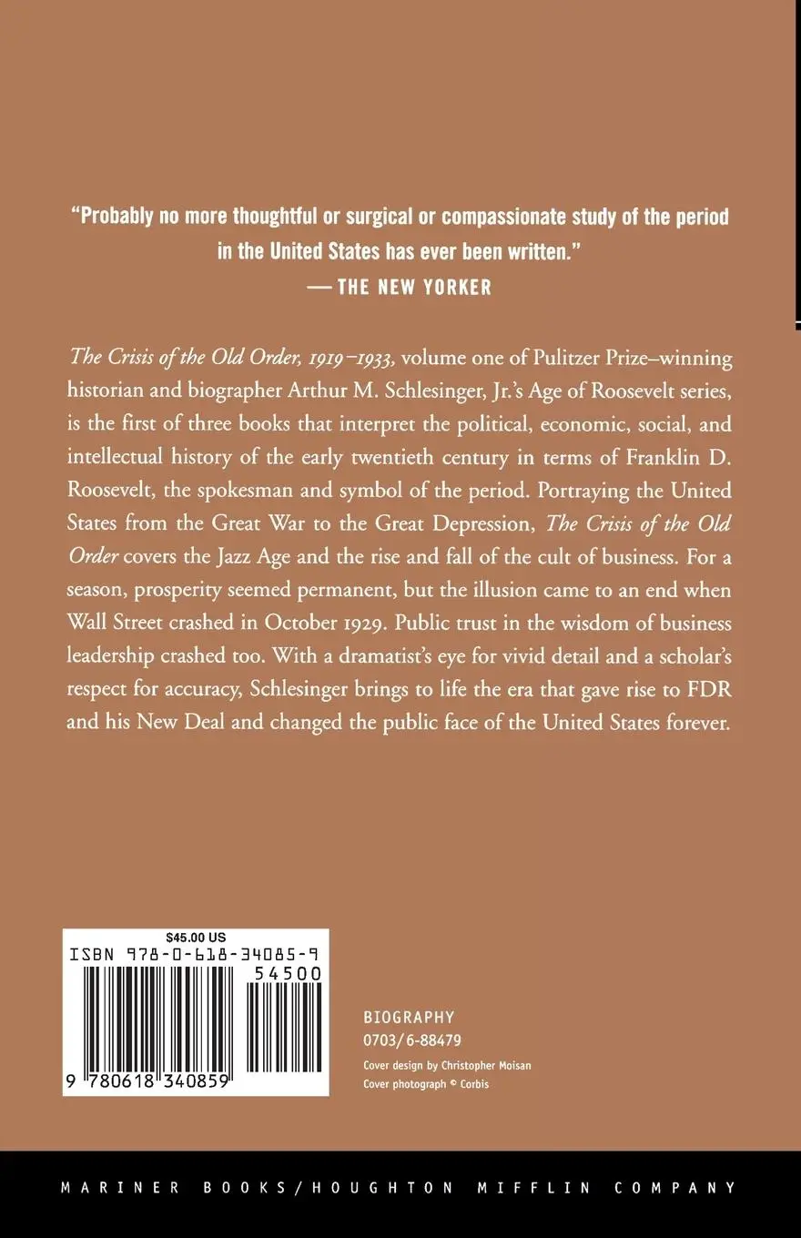 Rückseite: 9780618340859 | The Crisis of the Old Order, 1919-1933 | Arthur Meier Jr. Schlesinger