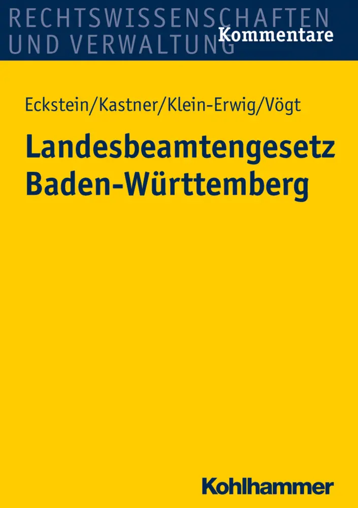 Cover: 9783170230859 | Landesbeamtengesetz Baden-Württemberg | Eckstein | Taschenbuch | XIII