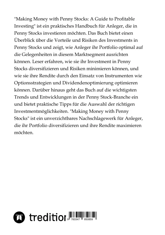 Bild: 9783347850859 | Wie man sich Penny Stocks zu Nutzen macht | Moritz | Taschenbuch