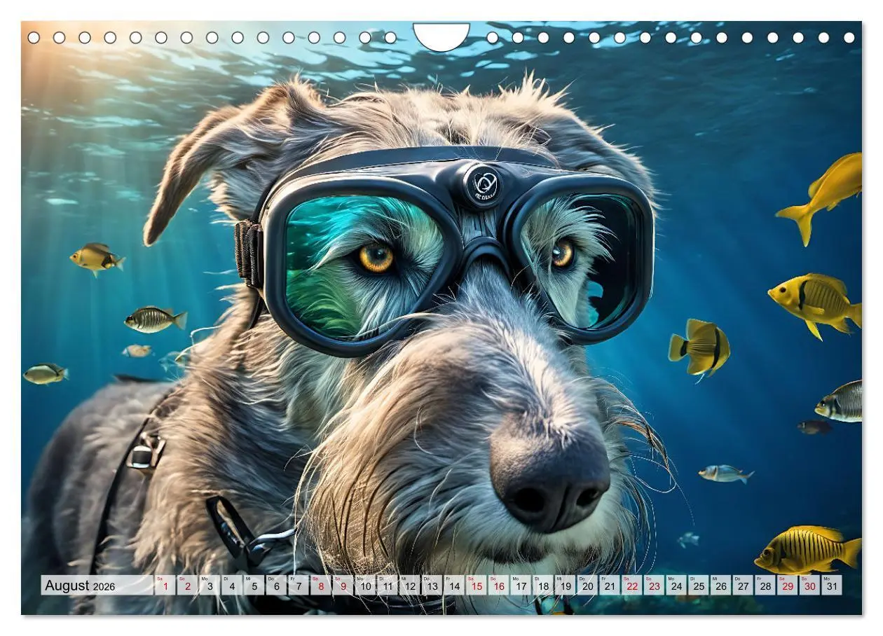 Bild: 9783457360859 | Hunde abgetaucht (Wandkalender 2026 DIN A4 quer), CALVENDO...