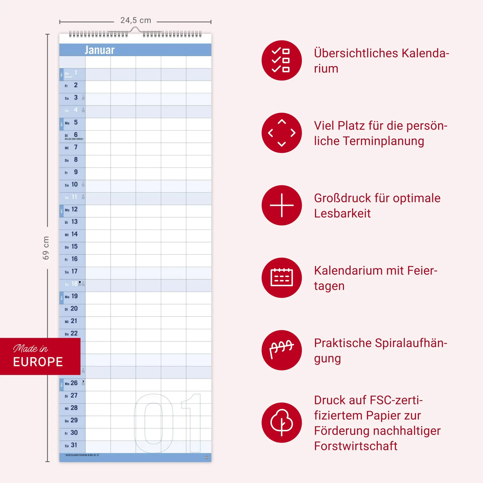 Bild: 9783756410859 | Allround-Familienplaner Vertical Kalender 2026 | Heye | Kalender