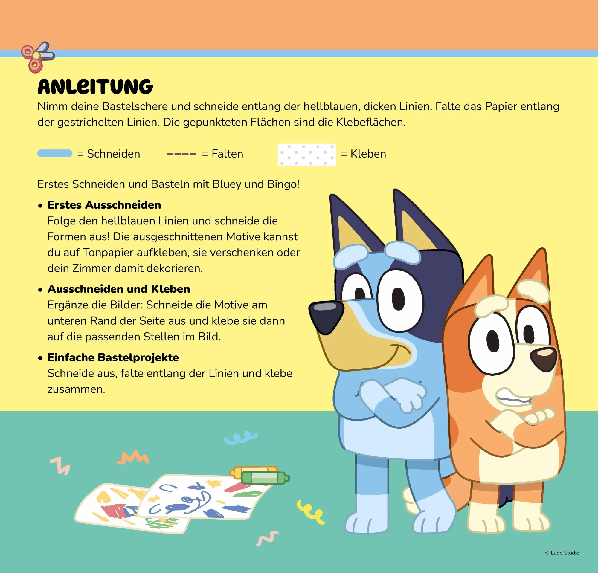 Bild: 9783849950859 | Bluey Mein Bastelblock mit kindersicherer Schere | Taschenbuch | 96 S.