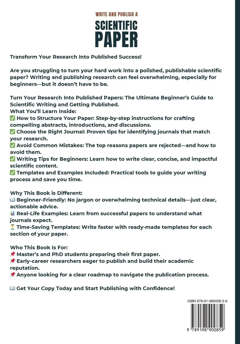 Rückseite: 9789198900859 | Write and Publish Scientific Paper | Rafiq Muhammad | Taschenbuch