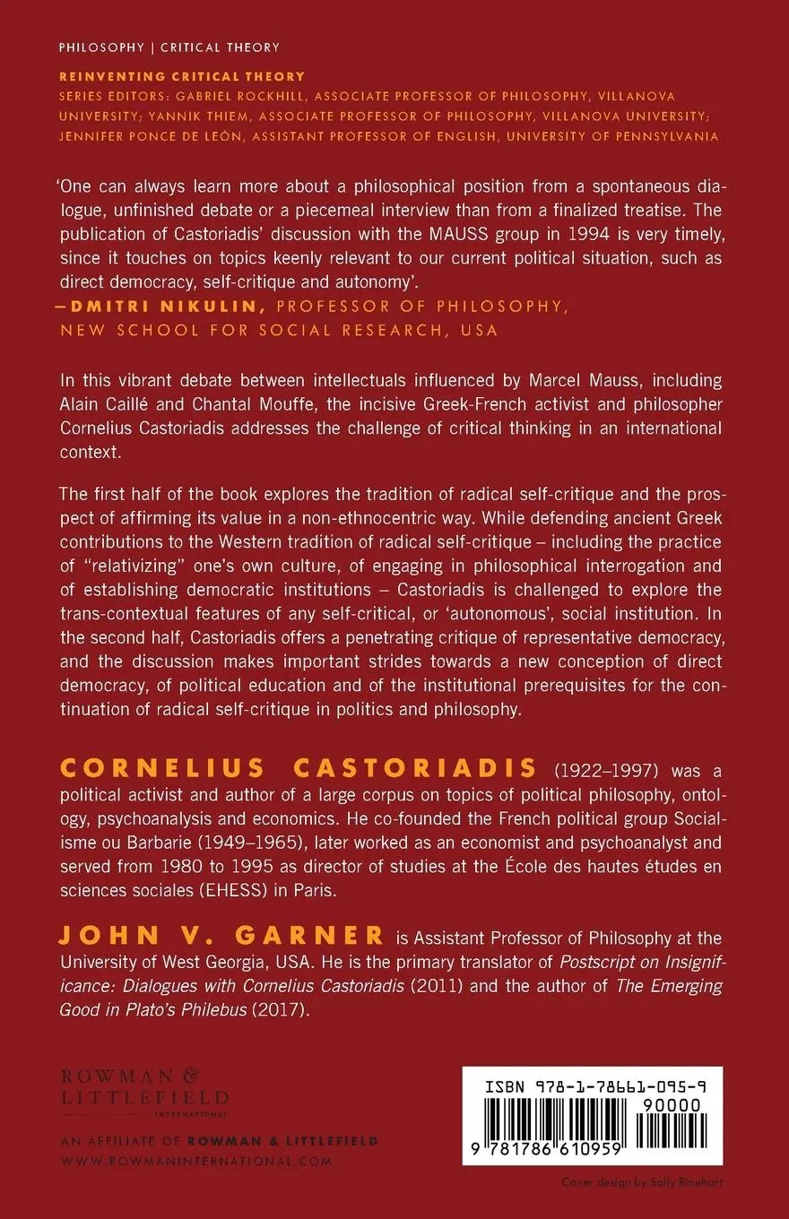 Rückseite: 9781786610959 | Democracy and Relativism | A Debate | Cornelius Castoriadis | Buch