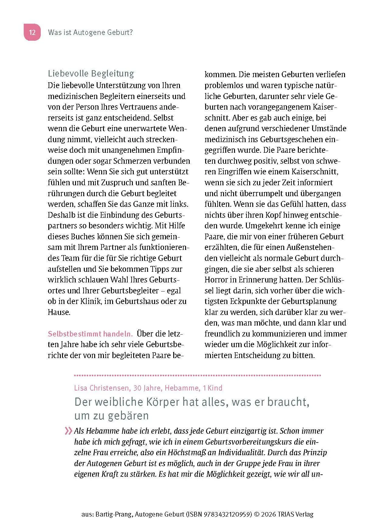 Bild: 9783432120959 | Autogene Geburt | Mit Hypnobirthing selbstbestimmt gebären | Buch