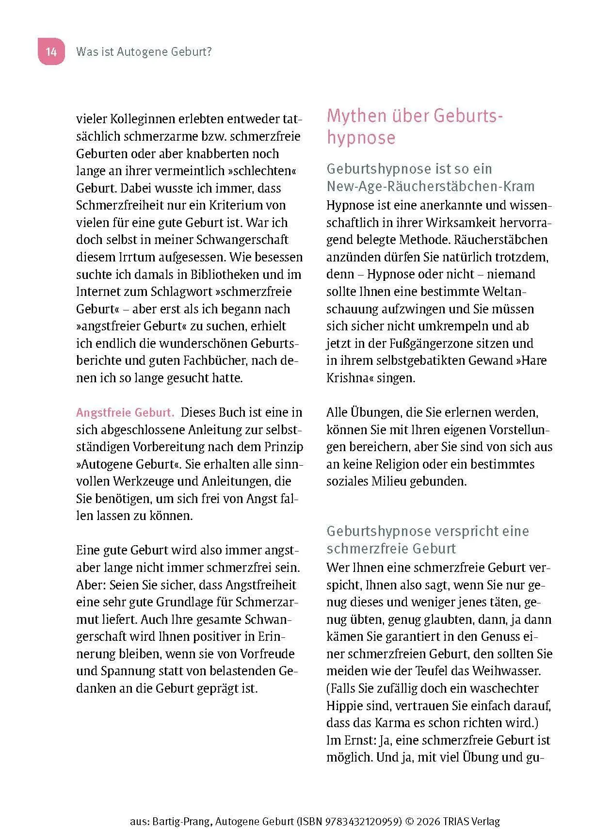 Bild: 9783432120959 | Autogene Geburt | Mit Hypnobirthing selbstbestimmt gebären | Buch