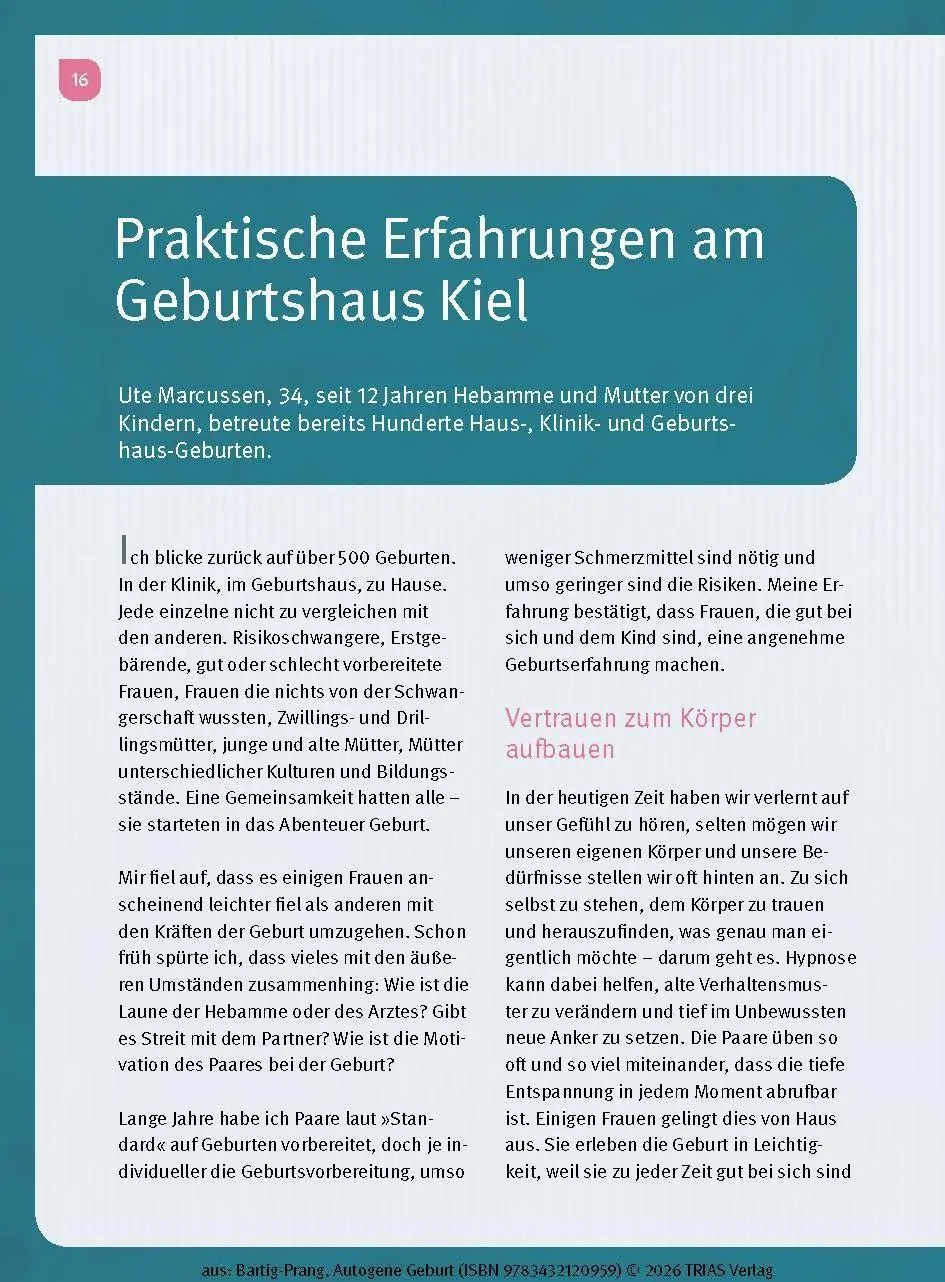 Bild: 9783432120959 | Autogene Geburt | Mit Hypnobirthing selbstbestimmt gebären | Buch