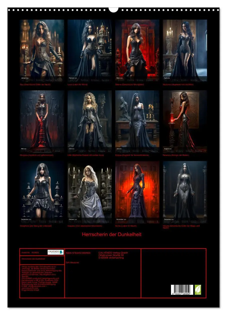 Bild: 9783457280959 | Herrscherin der Dunkelheit (Wandkalender 2026 DIN A2 hoch),...