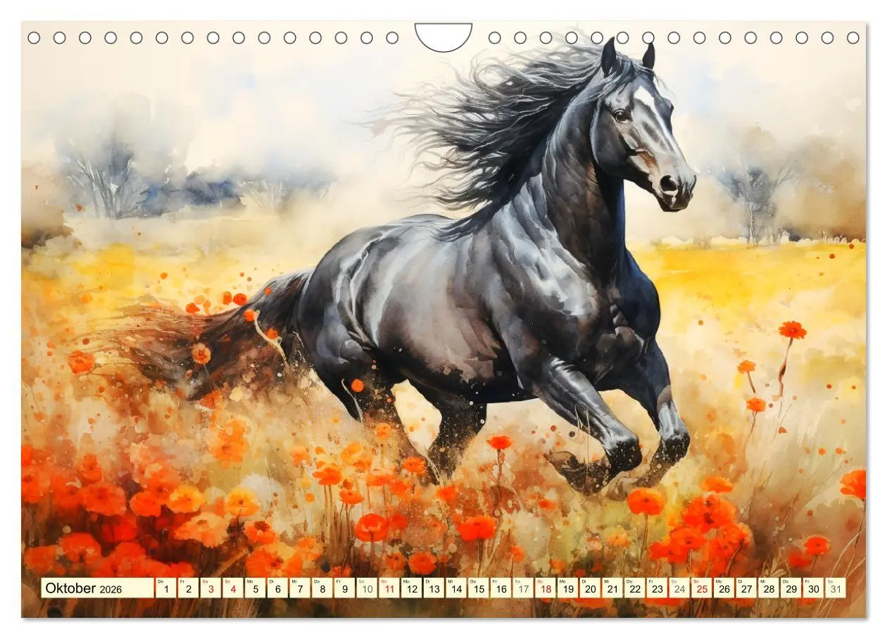 Bild: 9783457350959 | Pferde. Romantische Aquarelle von schwarzen Schönheiten...