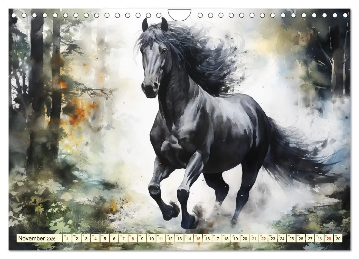 Bild: 9783457350959 | Pferde. Romantische Aquarelle von schwarzen Schönheiten...