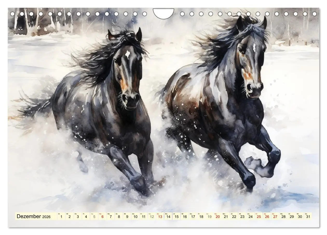Bild: 9783457350959 | Pferde. Romantische Aquarelle von schwarzen Schönheiten...
