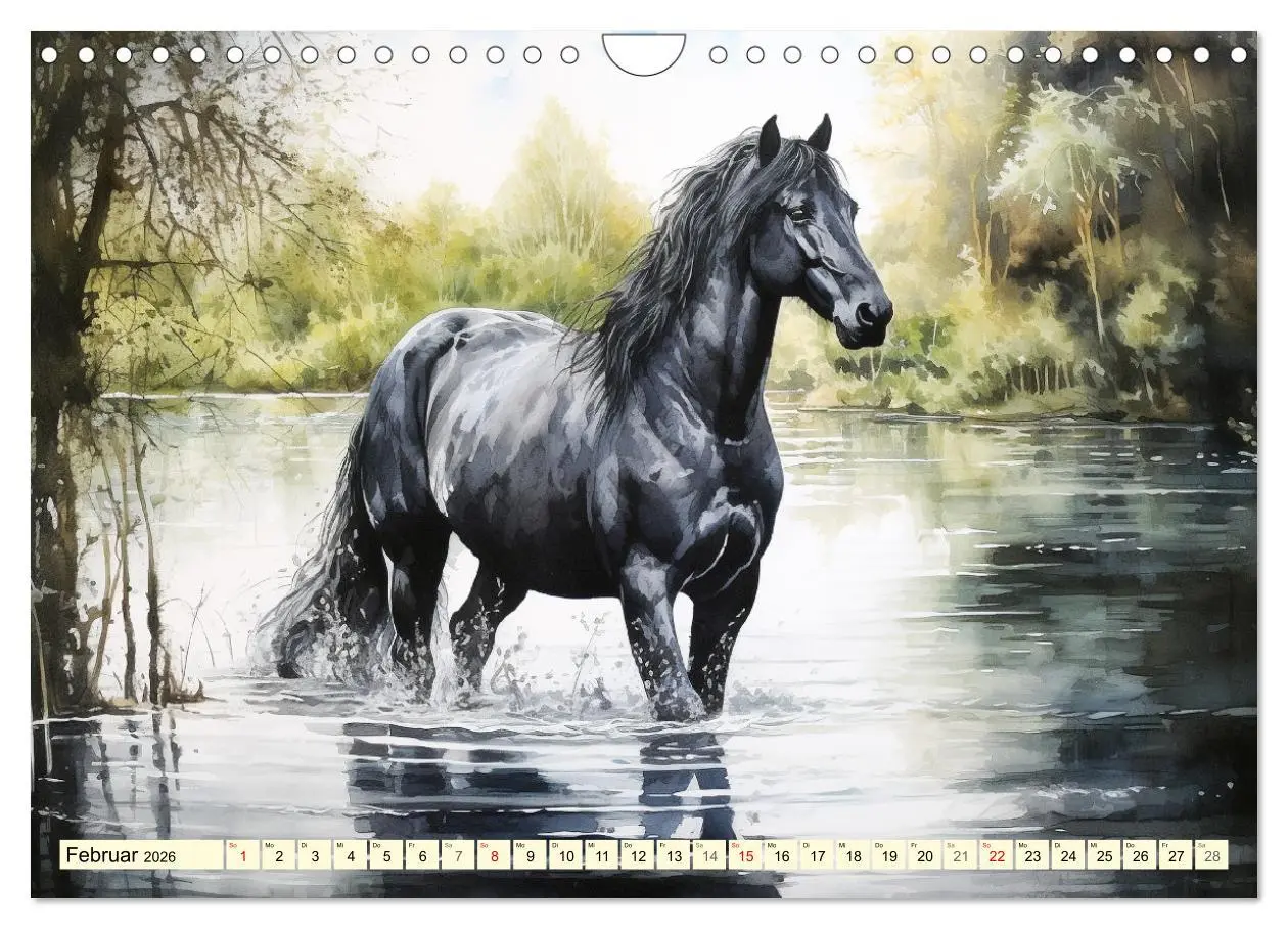 Bild: 9783457350959 | Pferde. Romantische Aquarelle von schwarzen Schönheiten...