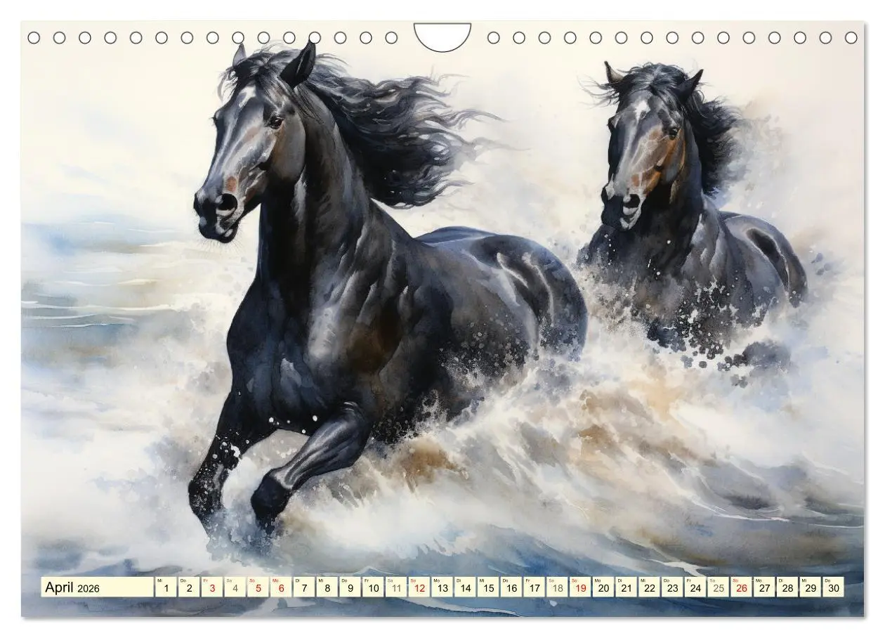 Bild: 9783457350959 | Pferde. Romantische Aquarelle von schwarzen Schönheiten...