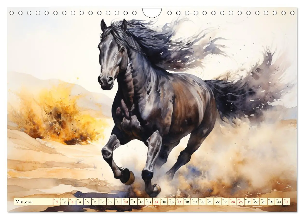 Bild: 9783457350959 | Pferde. Romantische Aquarelle von schwarzen Schönheiten...