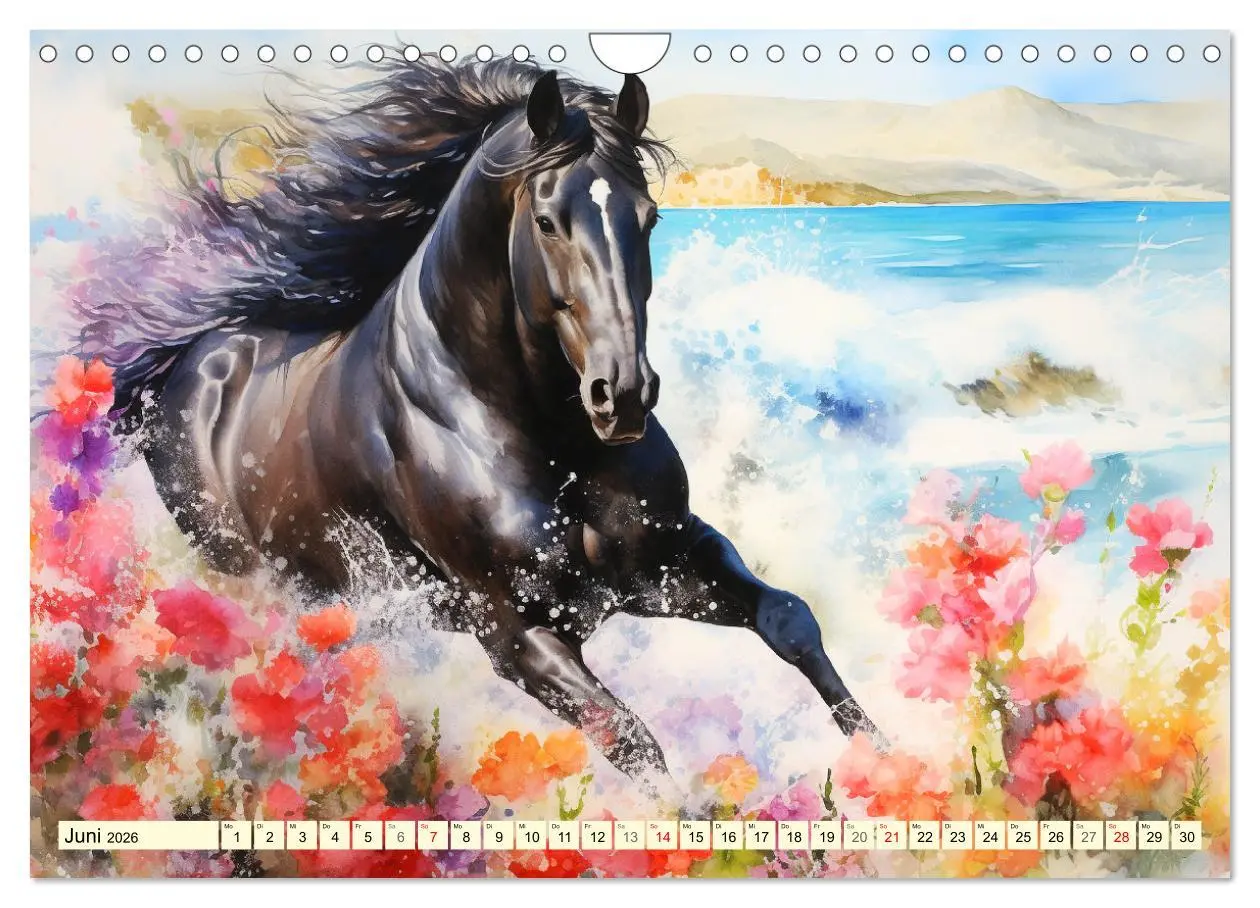 Bild: 9783457350959 | Pferde. Romantische Aquarelle von schwarzen Schönheiten...