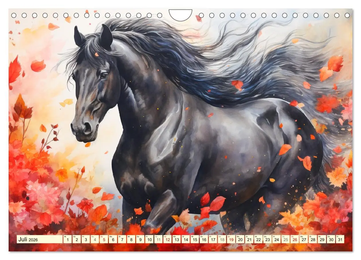 Bild: 9783457350959 | Pferde. Romantische Aquarelle von schwarzen Schönheiten...
