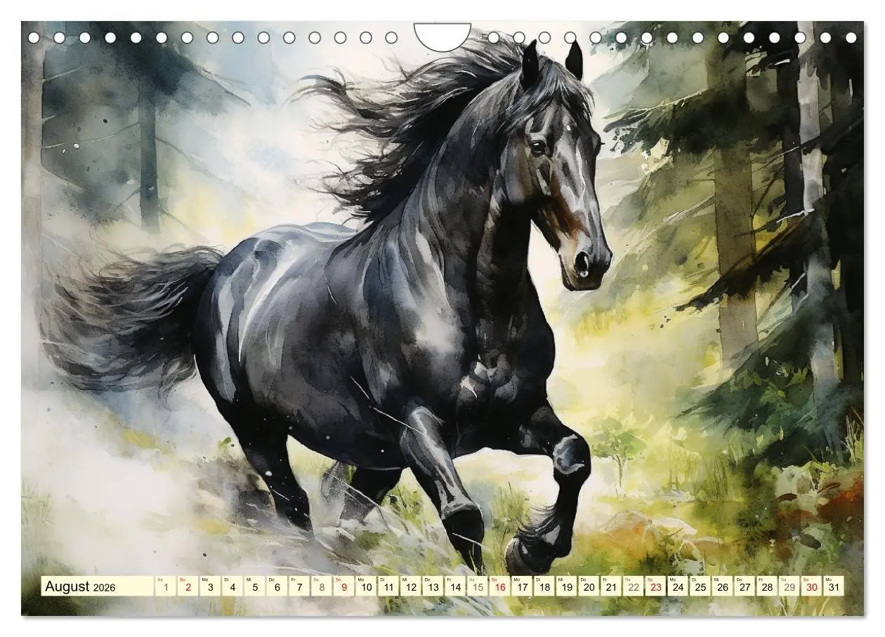 Bild: 9783457350959 | Pferde. Romantische Aquarelle von schwarzen Schönheiten...