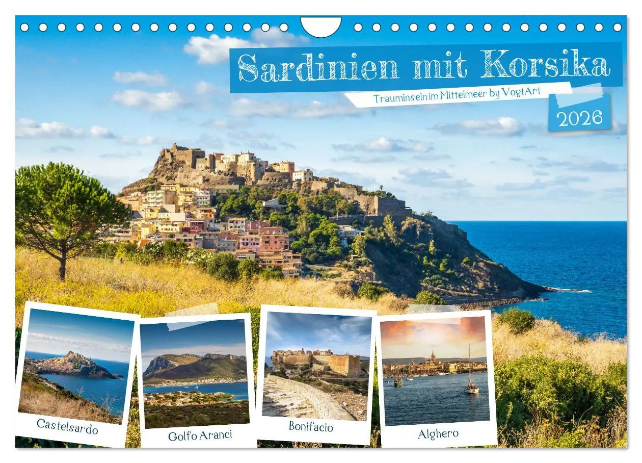 Cover: 9783457590959 | Sardinien mit Korsika (Wandkalender 2026 DIN A4 quer), CALVENDO...