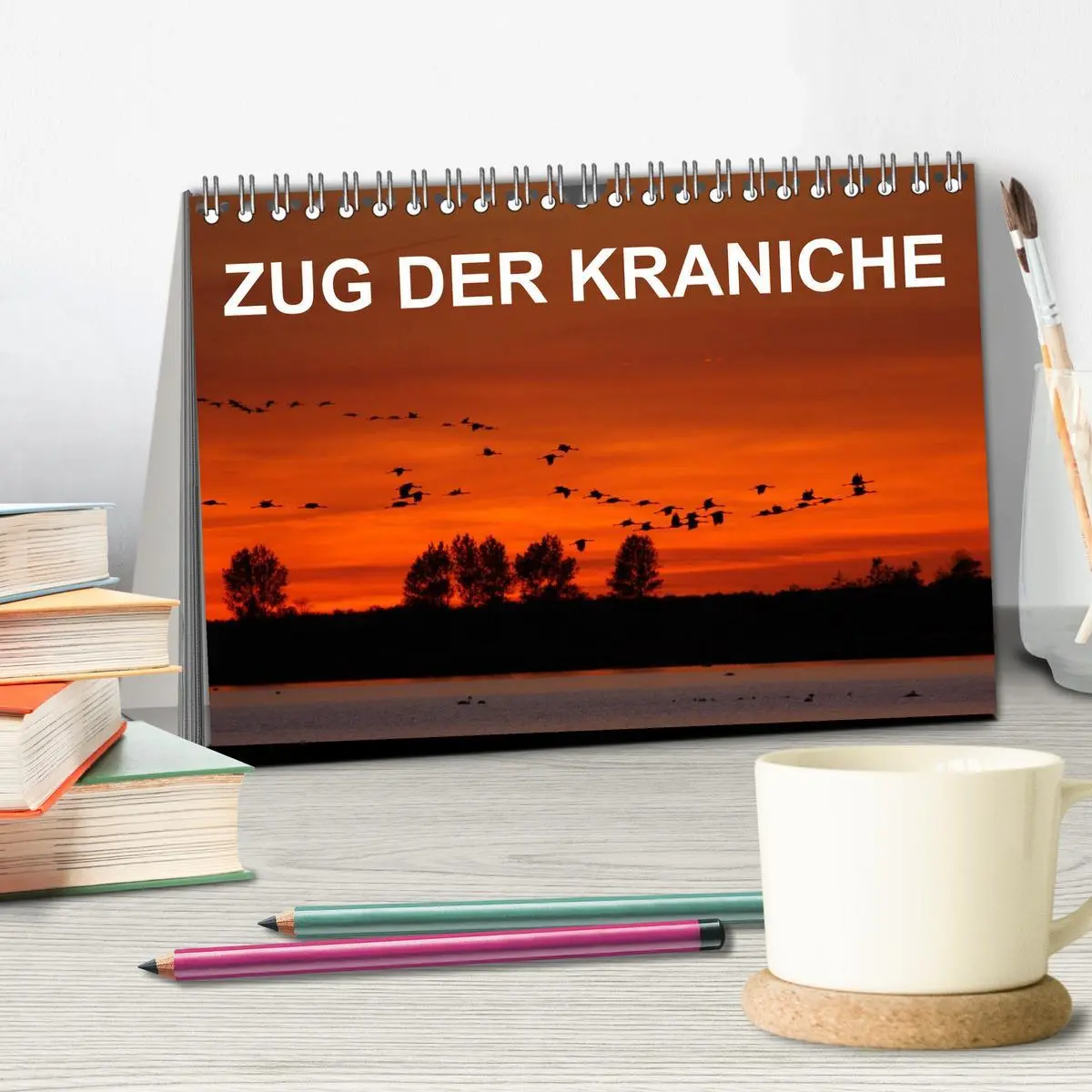 Bild: 9783516060959 | Zug der Kraniche (Tischkalender 2026 DIN A5 quer), CALVENDO...