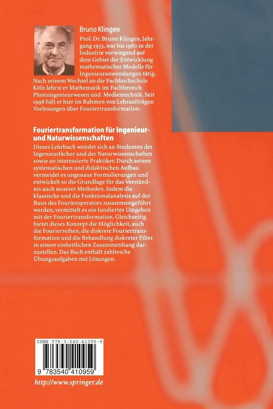 Rückseite: 9783540410959 | Fouriertransformation für Ingenieur- und Naturwissenschaften | Klingen