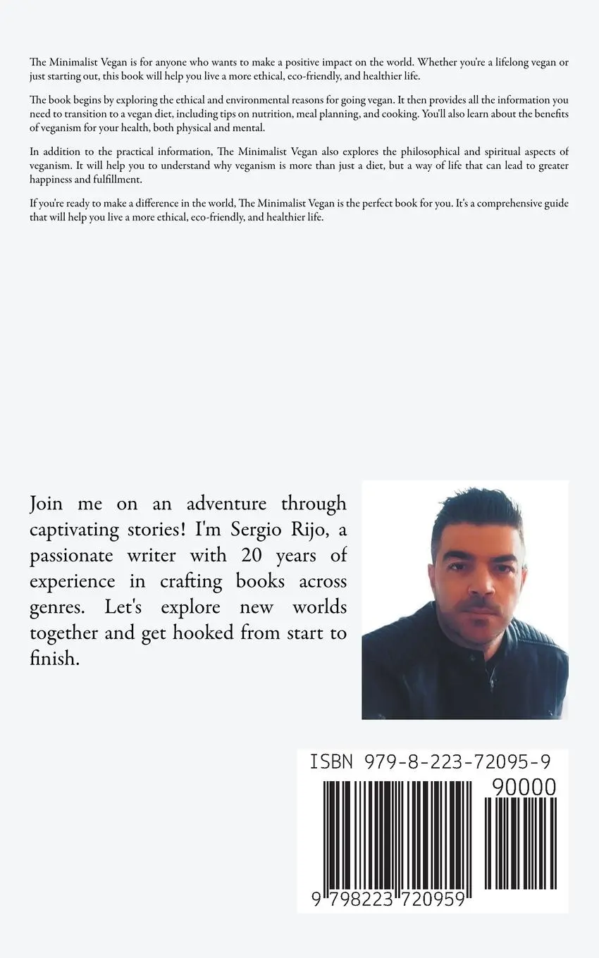 Rückseite: 9798223720959 | The Minimalist Vegan | Sergio Rijo | Taschenbuch | Englisch | 2023