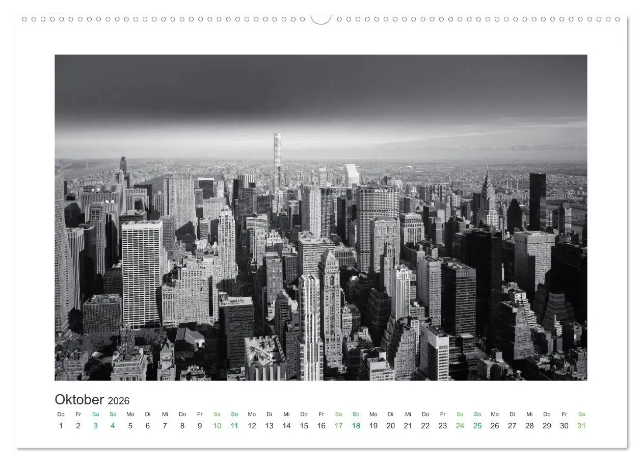 Bild: 9783457861059 | New York in schwarz weiss (Wandkalender 2026 DIN A2 quer), CALVENDO...