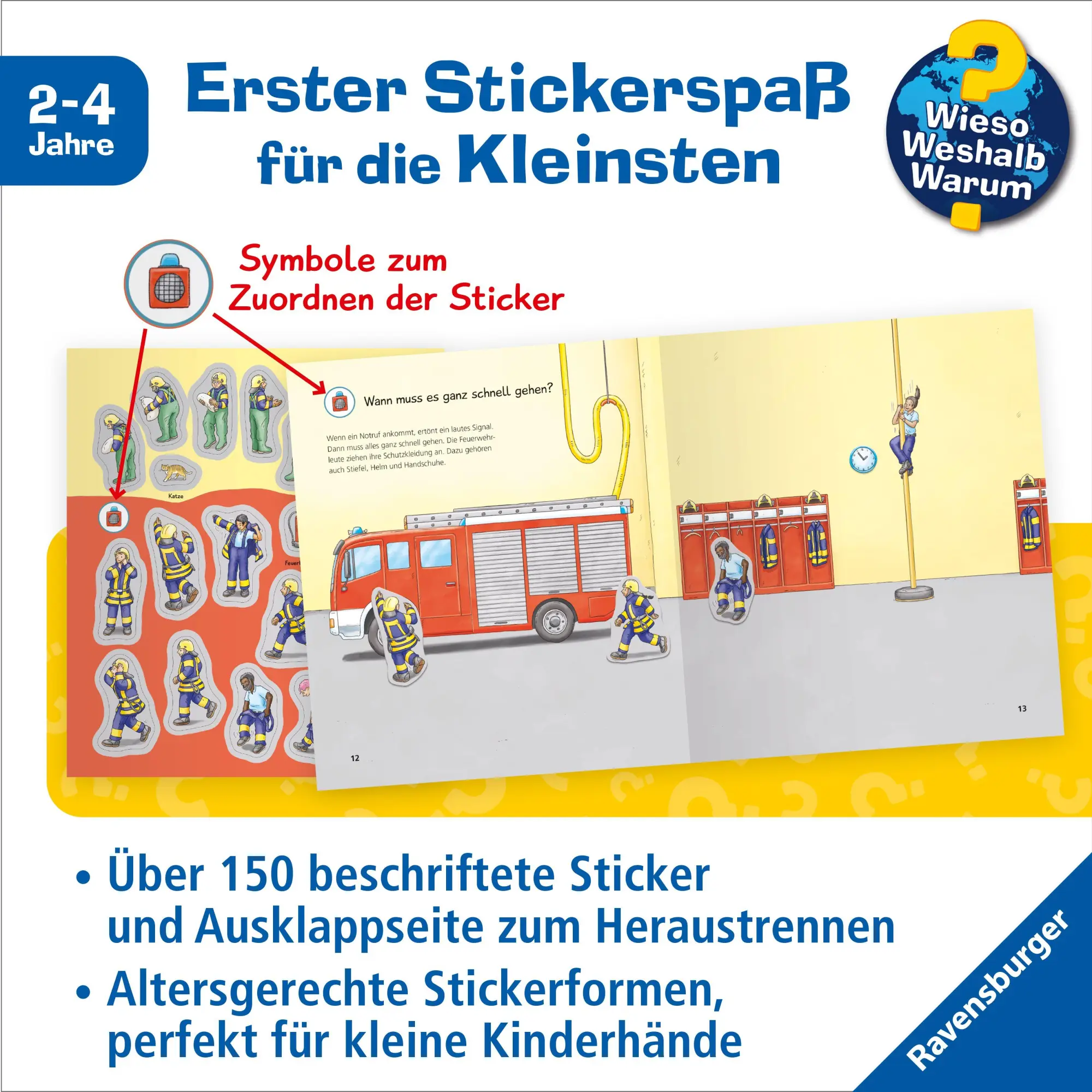 Bild: 9783473601059 | Wieso? Weshalb? Warum? junior Stickerheft - Feuerwehr | Kockmann