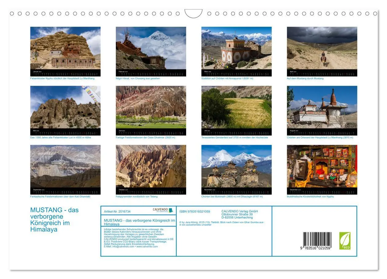 Bild: 9783516021059 | MUSTANG - das verborgene Königreich im Himalaya (Wandkalender 2026...
