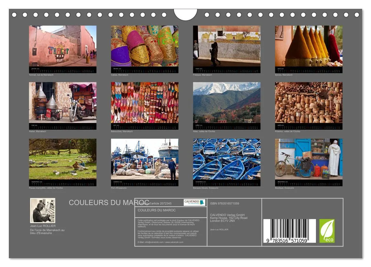 Bild: 9783516571059 | COULEURS DU MAROC (Calendrier mural 2026 DIN A4 vertical), CALVENDO...