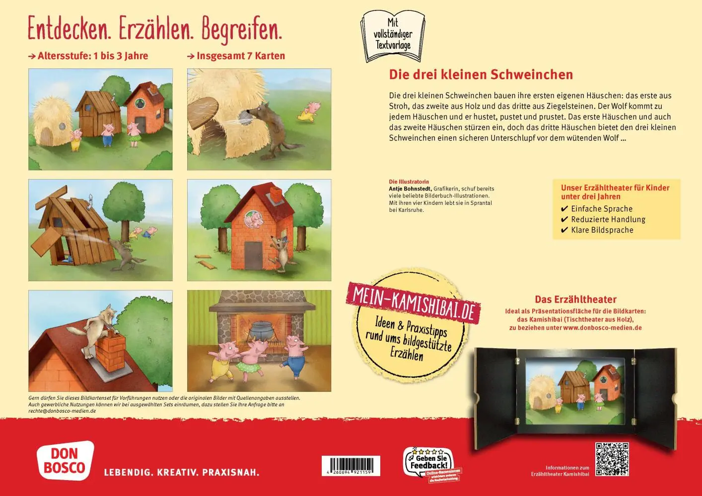 Bild: 4260694921159 | Die drei kleinen Schweinchen. Kamishibai Bildkartenset | Bohnstedt