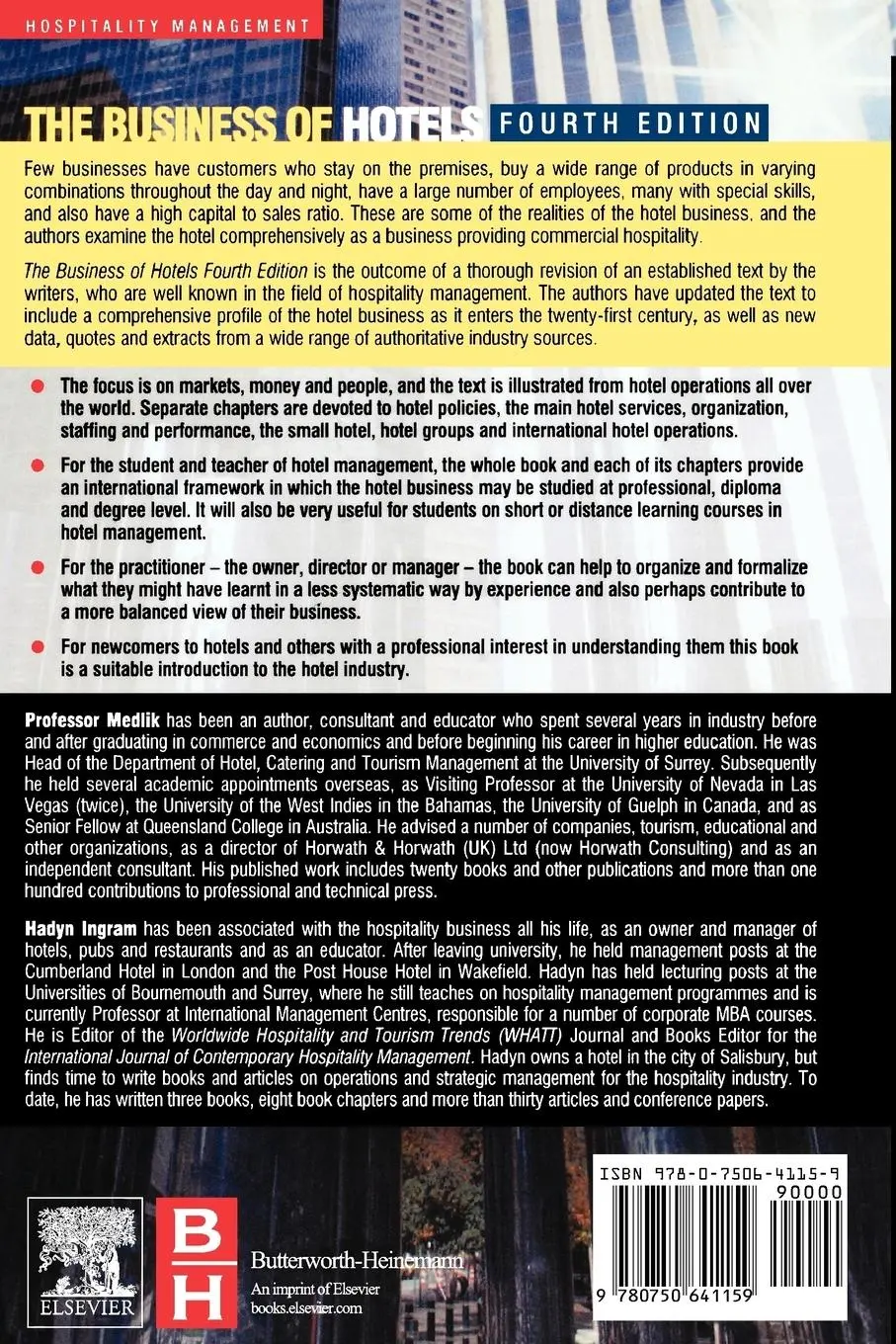 Rückseite: 9780750641159 | Business of Hotels | Hadyn Ingram | Taschenbuch | Englisch | 2000