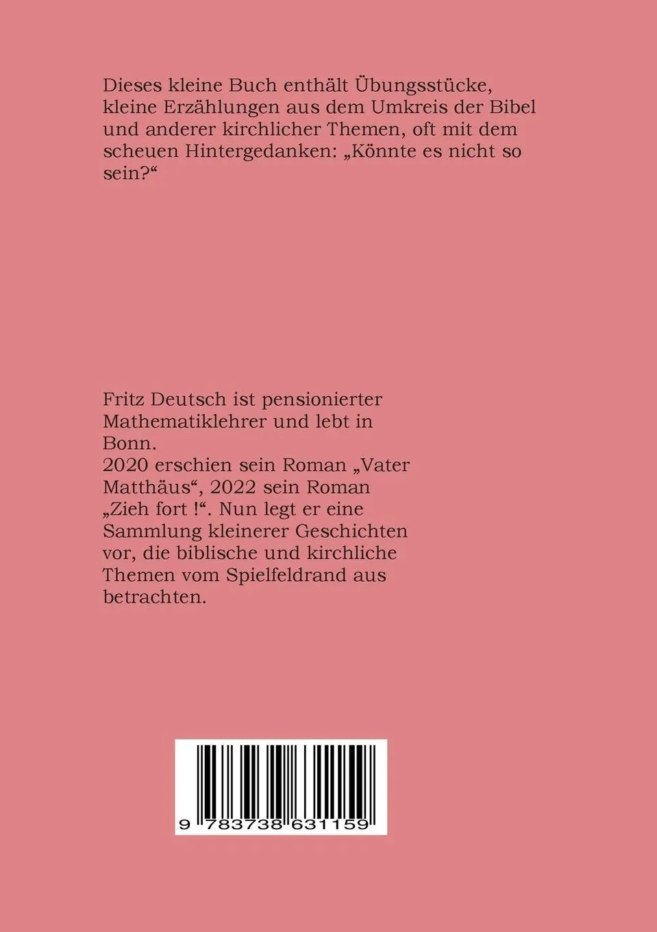 Rückseite: 9783738631159 | Gotteserzählungen | Fritz Deutsch | Taschenbuch | 188 S. | Deutsch
