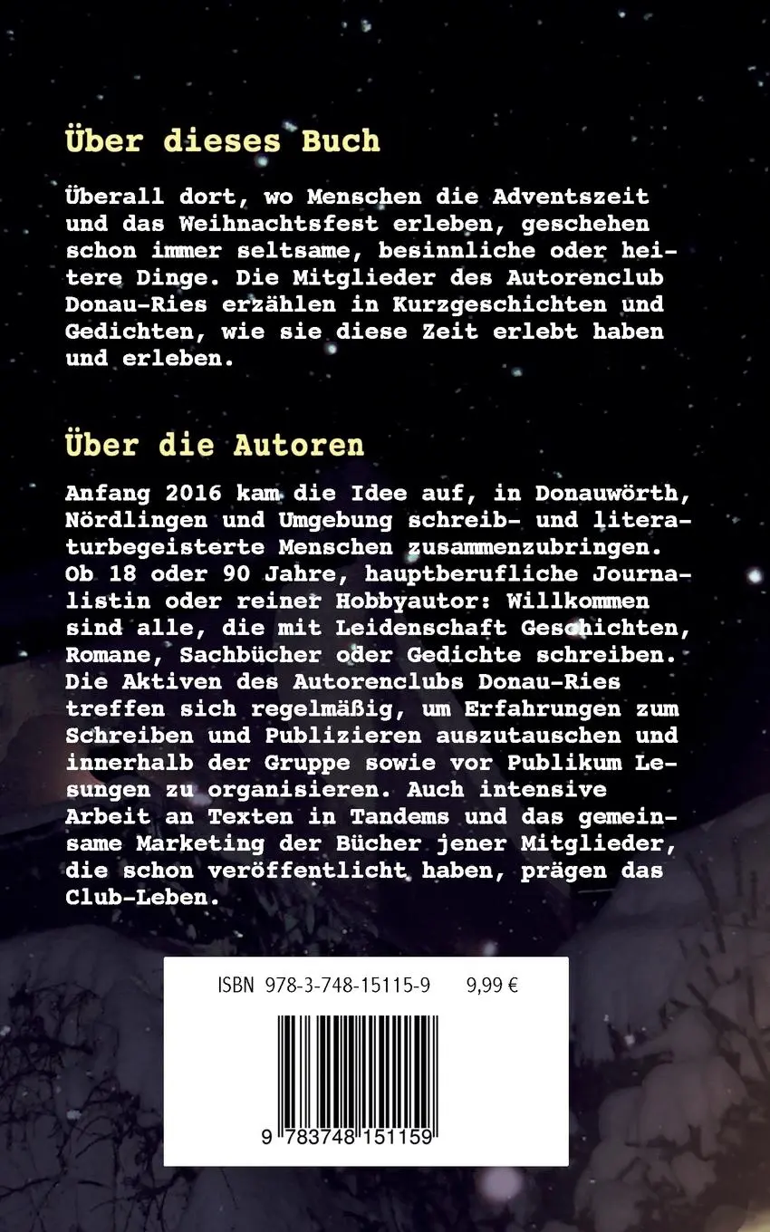 Rückseite: 9783748151159 | Dezemberhimmel | Weihnacht, Christmas, Navidad | Autorenclub | Buch